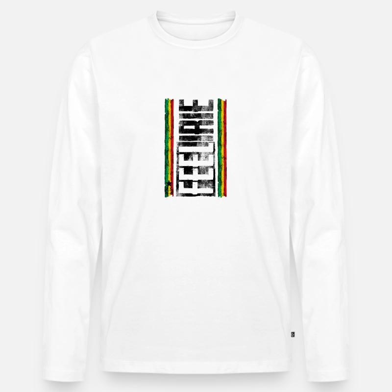 feel irie reggae 2 - Männer Premium Bio Langarmshirt - Weiß