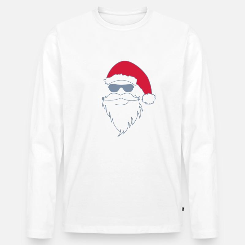 Nikolaus cool - Männer Premium Bio Langarmshirt - Weiß