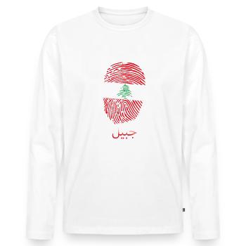 BYBLOS Libanese Libanon Libanesin Libanesisch - Männer Premium Bio Langarmshirt - Weiß - Vorne - Nico (187cm)