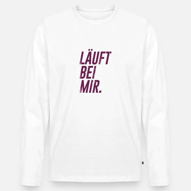 Läuft bei mir - Männer Premium Bio Langarmshirt - Weiß