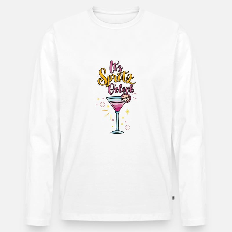 It's Spritz O'clock 4 - Männer Premium Bio Langarmshirt - Weiß