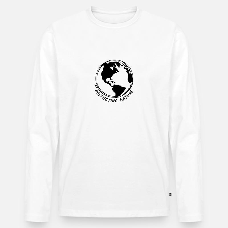 Respecting Nature - Männer Premium Bio Langarmshirt - Weiß
