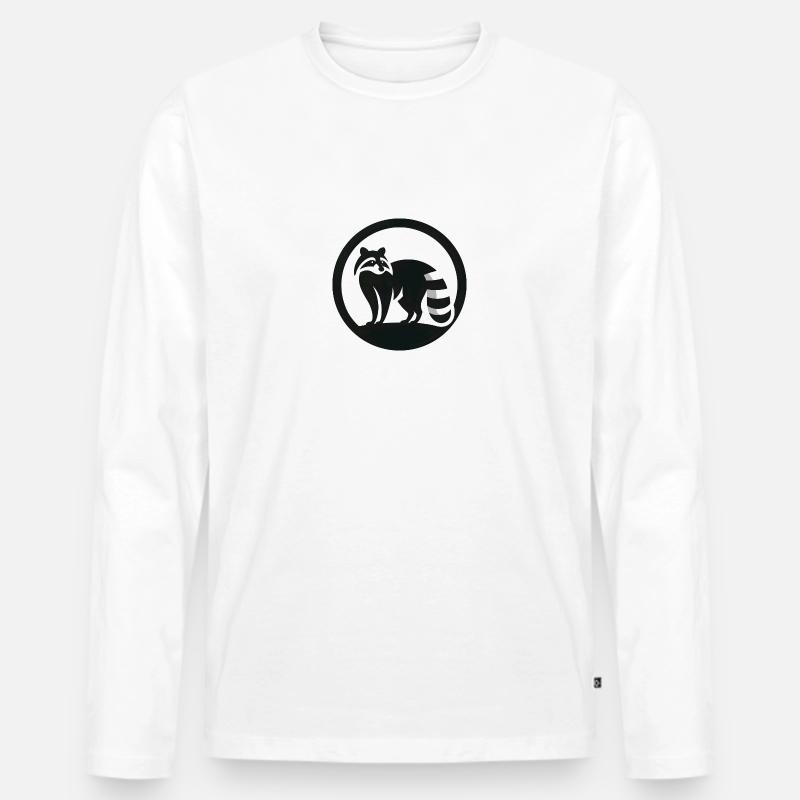 Waschbär Logo 3 - Männer Premium Bio Langarmshirt - Weiß