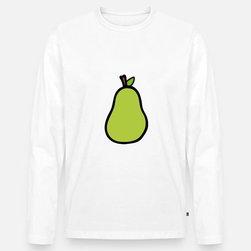 Birne - Männer Premium Bio Langarmshirt - Weiß