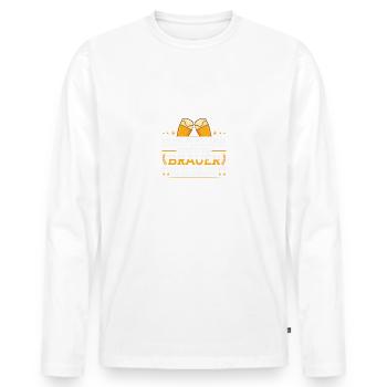 Ich will ja nicht sagen das ich viel bier trinke - Männer Premium Bio Langarmshirt - Weiß - Vorne - Nico (187cm)