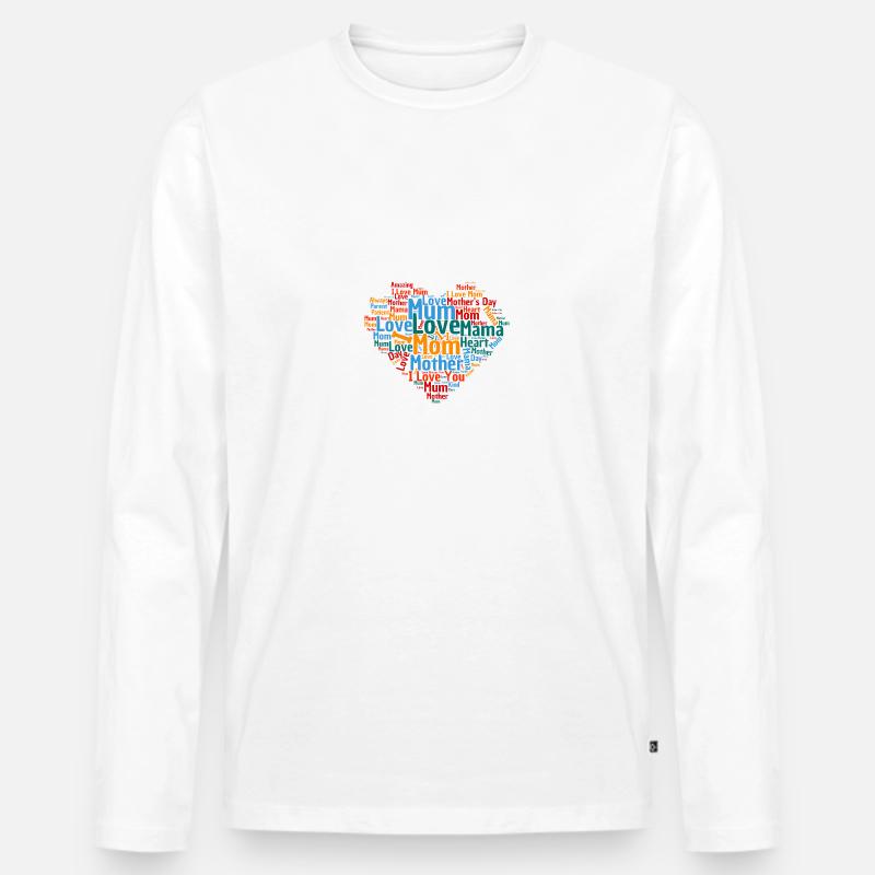 word heart boy - Männer Premium Bio Langarmshirt - Weiß