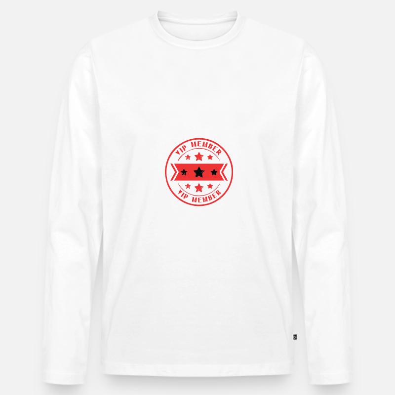 Vip Member Stempel - Männer Premium Bio Langarmshirt - Weiß