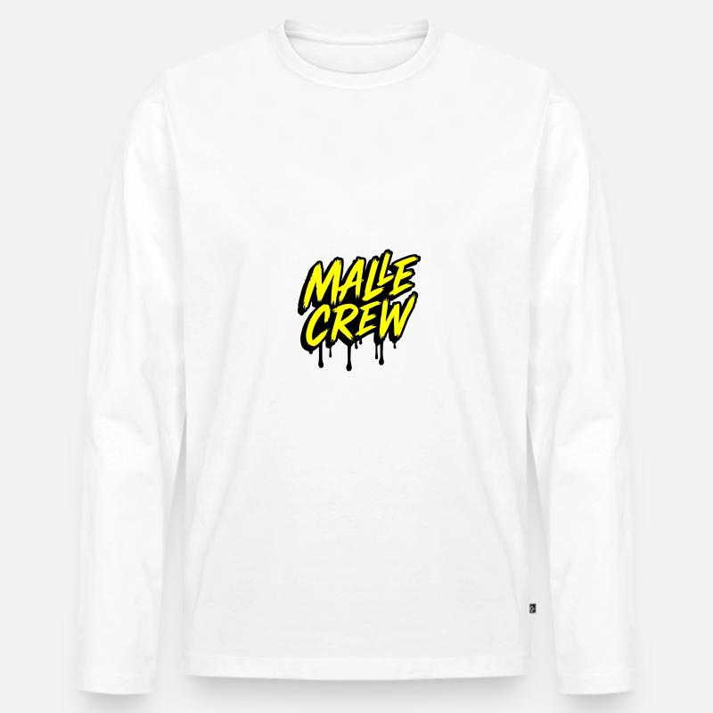 Malle Crew - Männer Premium Bio Langarmshirt - Weiß