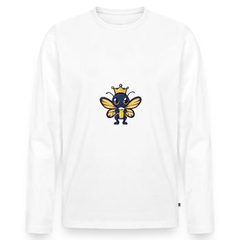 Libellule bière drôle - T-shirt manches longues Premium bio Homme - blanc - Devant - Nico (187cm)