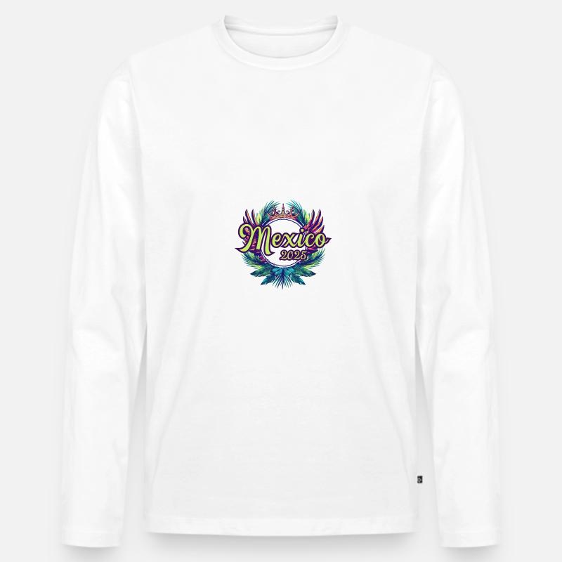 Mexiko 2025 Team - Männer Premium Bio Langarmshirt - Weiß