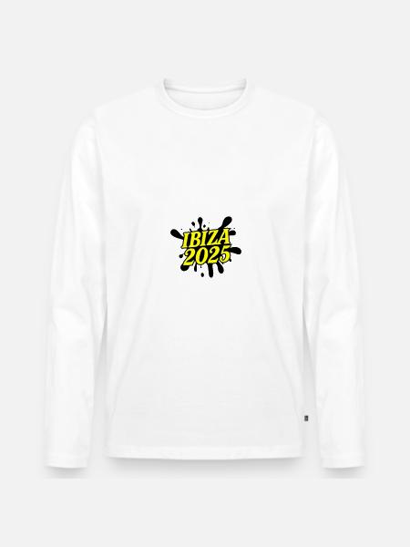 Ibiza 2025 - Männer Premium Bio Langarmshirt - Weiß