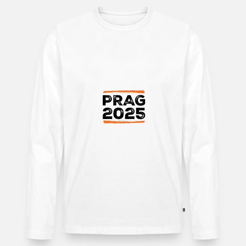 Prag 2025 Spruch - Männer Premium Bio Langarmshirt - Weiß