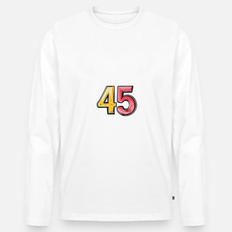 45 Zahl symbol - Männer Premium Bio Langarmshirt - Weiß