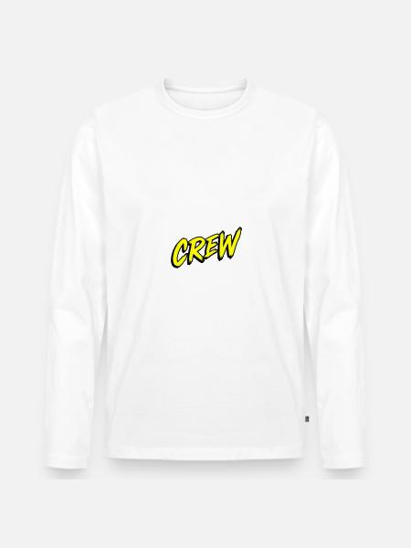 Crew lettering - Men's Premium Organic Long Sleeve Shirt - white