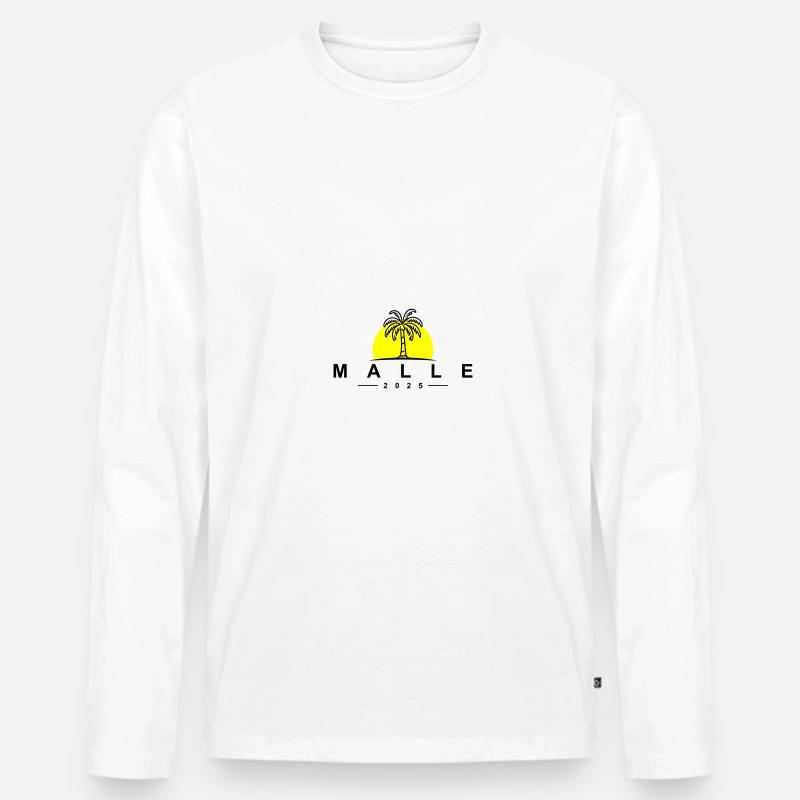 Malle 2025 - Männer Premium Bio Langarmshirt - Weiß