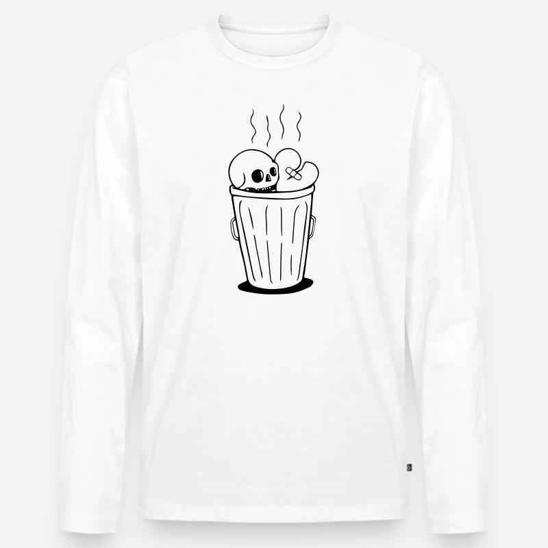 Trash - Männer Premium Bio Langarmshirt - Weiß