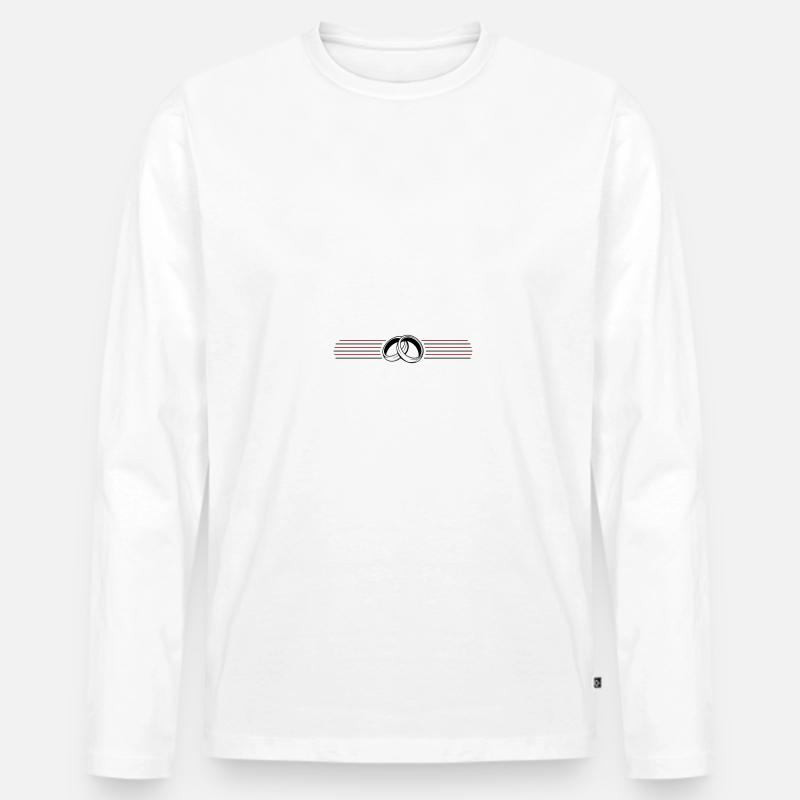 Eheringe Symbol Hochzeit - Männer Premium Bio Langarmshirt - Weiß