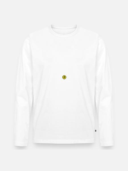 Palm tree line icon - Men's Premium Organic Long Sleeve Shirt - white