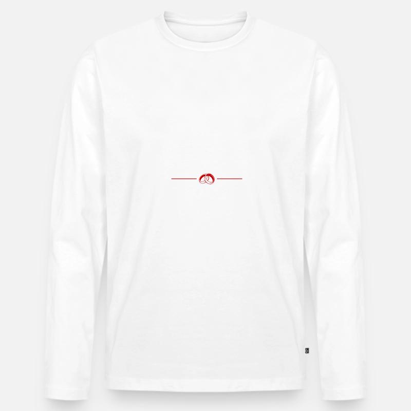 Eheringe Symbol Hochzeit - Männer Premium Bio Langarmshirt - Weiß