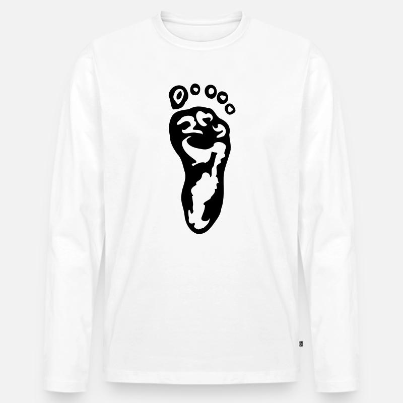 Fuß - Männer Premium Bio Langarmshirt - Weiß