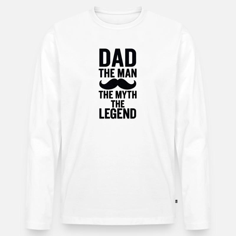 Pharsotic Day Design mit Schnurrbart - Männer Premium Bio Langarmshirt - Weiß