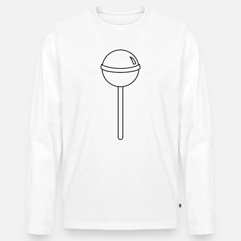 Lutscher - Männer Premium Bio Langarmshirt - Weiß