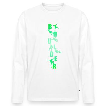 Rocher - T-shirt manches longues Premium bio Homme - blanc - Devant - Nico (187cm)