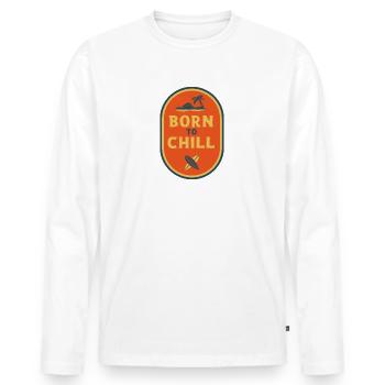 Born to Chill - Men's Premium Organic Long Sleeve Shirt - white - Front - Nico (187cm)
