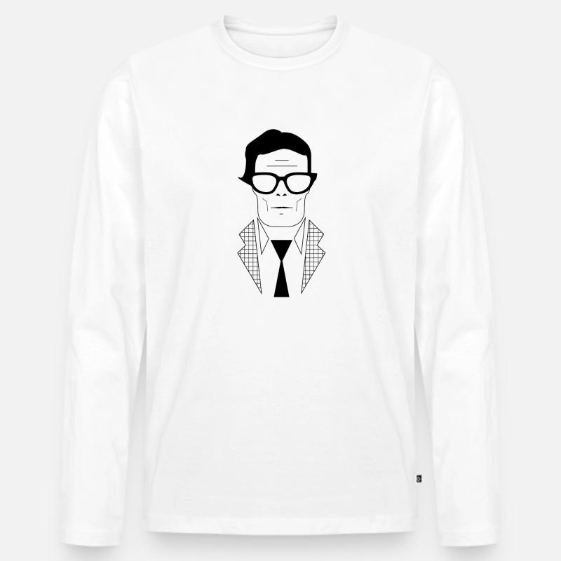 Pier Paolo Pasolini - Männer Premium Bio Langarmshirt - Weiß