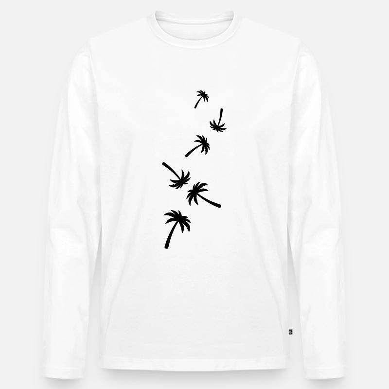 palme symbol - Männer Premium Bio Langarmshirt - Weiß