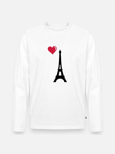 eiffel tower love - Men's Premium Organic Long Sleeve Shirt - white