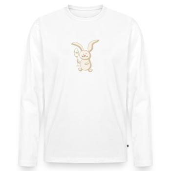 Lapin mignon - T-shirt manches longues Premium bio Homme - blanc - Devant - Nico (187cm)