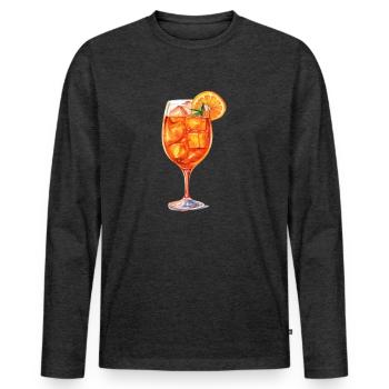Aperitif, Spritz, Cocktail - Men's Premium Organic Long Sleeve Shirt - heather anthracite - Front - Nico (187cm)
