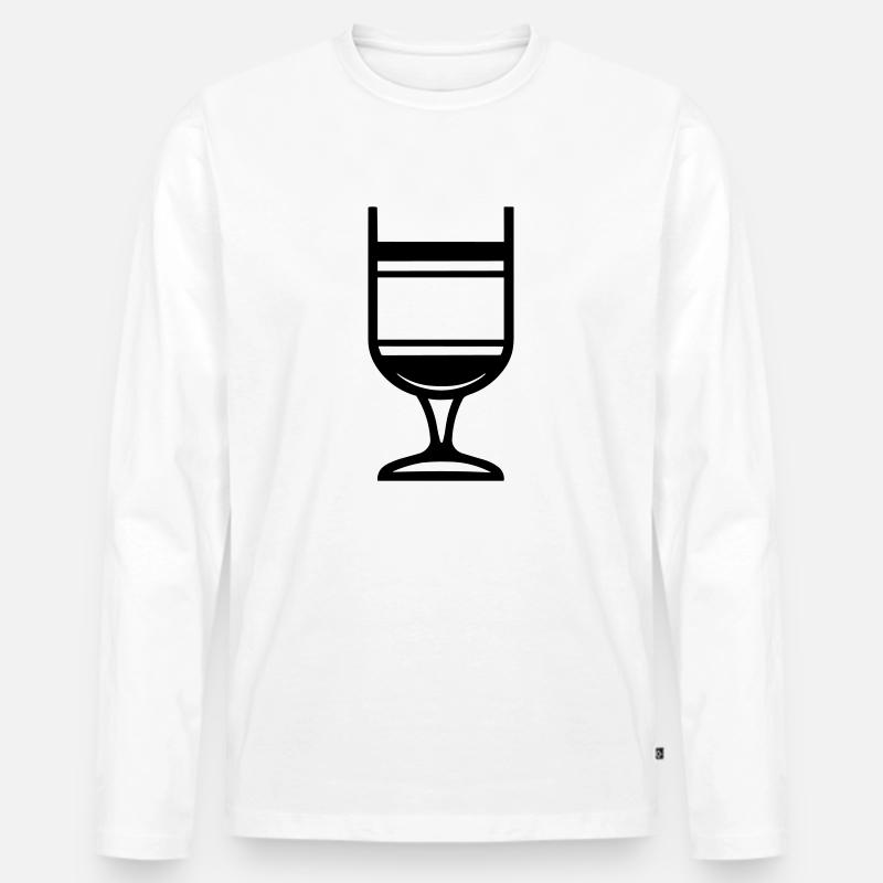 Einfaches Trinkglas - Männer Premium Bio Langarmshirt - Weiß