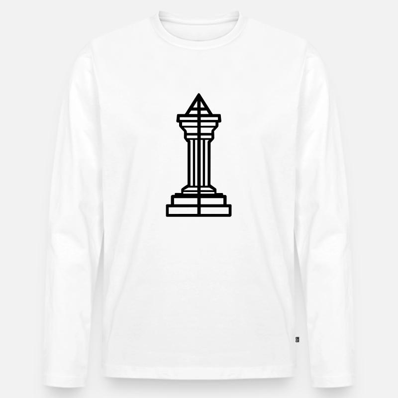 Obelisk - Männer Premium Bio Langarmshirt - Weiß