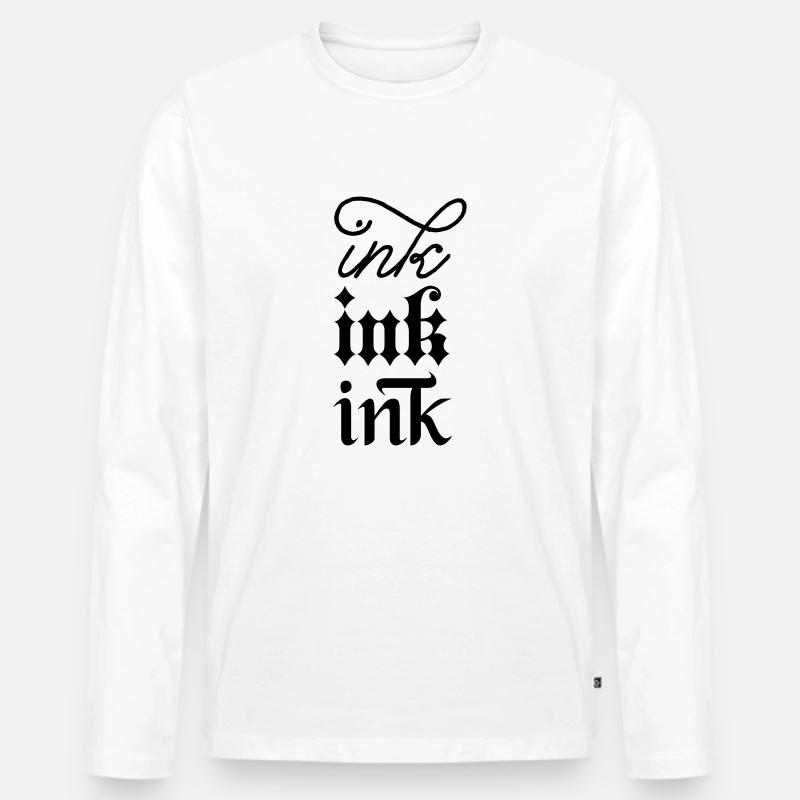Ink Ink Ink - Männer Premium Bio Langarmshirt - Weiß
