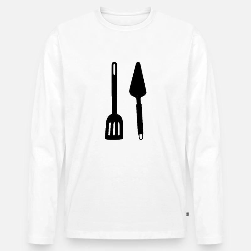 ustensiles de cuisine - Männer Premium Bio Langarmshirt - Weiß