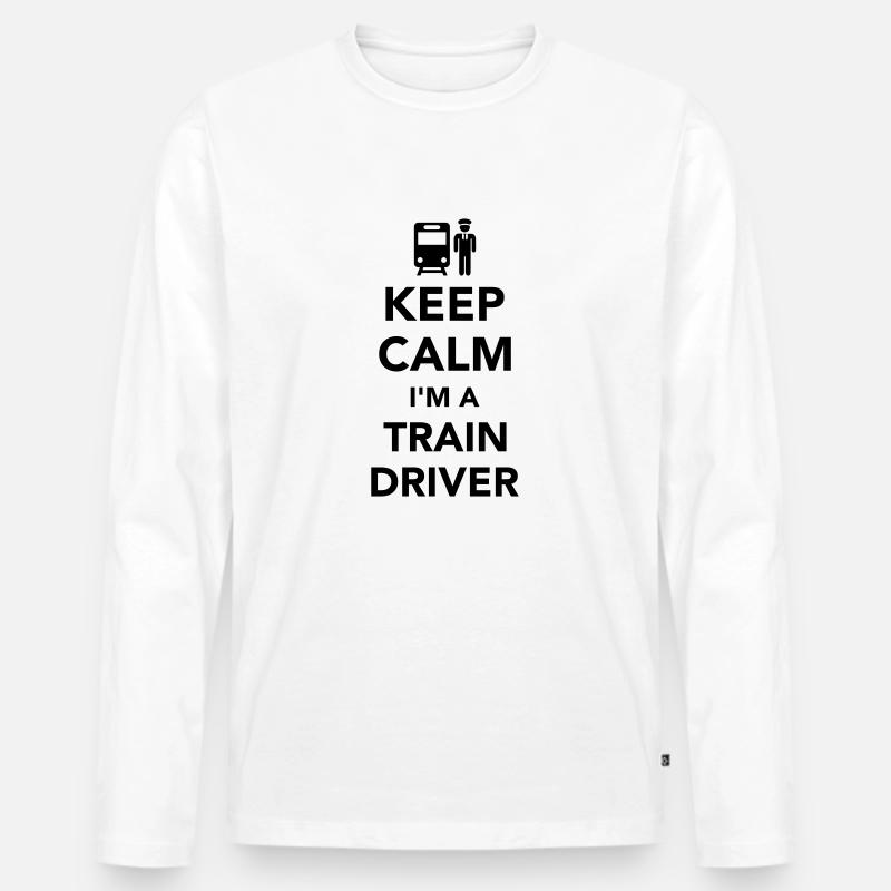 Lokführer - Männer Premium Bio Langarmshirt - Weiß