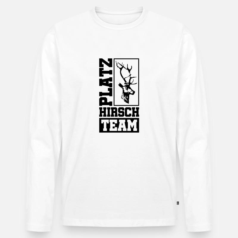 platz hirsch team - Männer Premium Bio Langarmshirt - Weiß