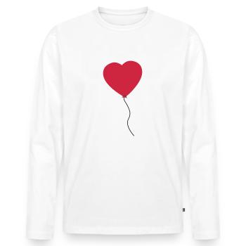 Love Heart Balloon - T-shirt manches longues Premium bio Homme - blanc - Devant - Nico (187cm)