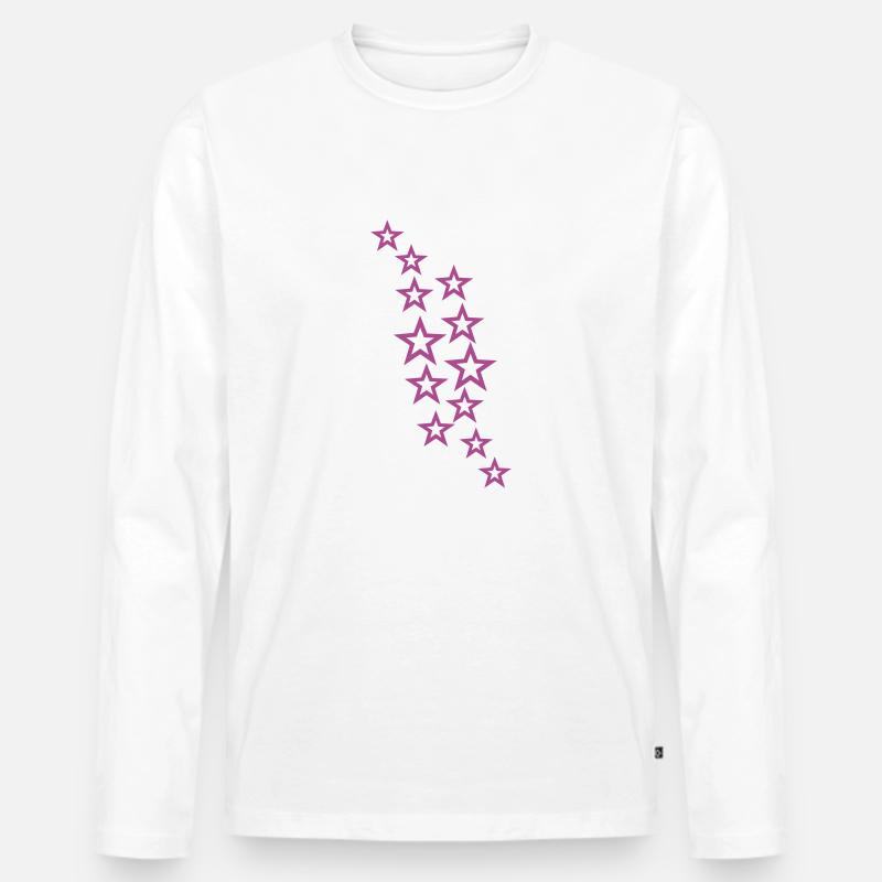 Sterne - Männer Premium Bio Langarmshirt - Weiß