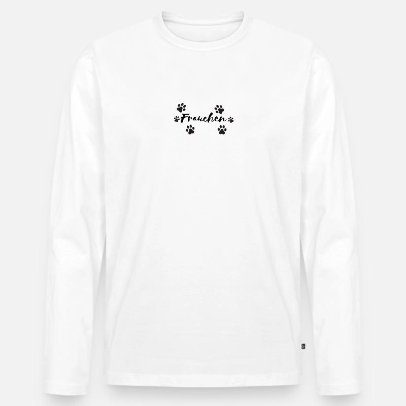 Frauchen Hundehalter Partnerdesign - Männer Premium Bio Langarmshirt - Weiß