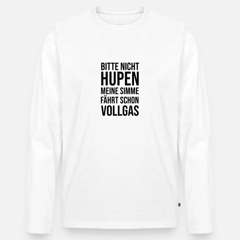 Simme Spruch - Männer Premium Bio Langarmshirt - Weiß
