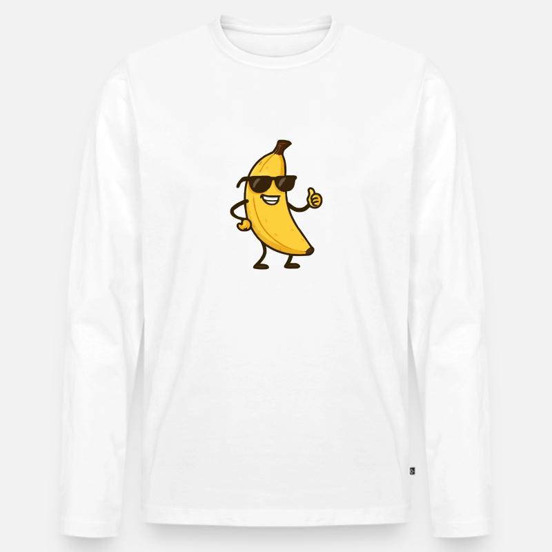 Bande dessinée banane - T-shirt manches longues Premium bio Homme - blanc