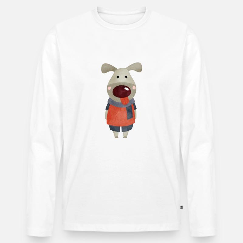 Elvis - Männer Premium Bio Langarmshirt - Weiß