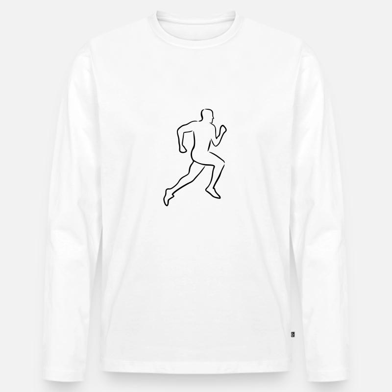 Läufer, Laufen - Männer Premium Bio Langarmshirt - Weiß