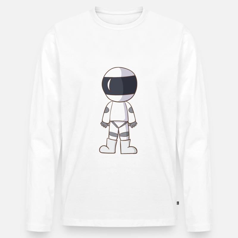 Astronaut - Männer Premium Bio Langarmshirt - Weiß