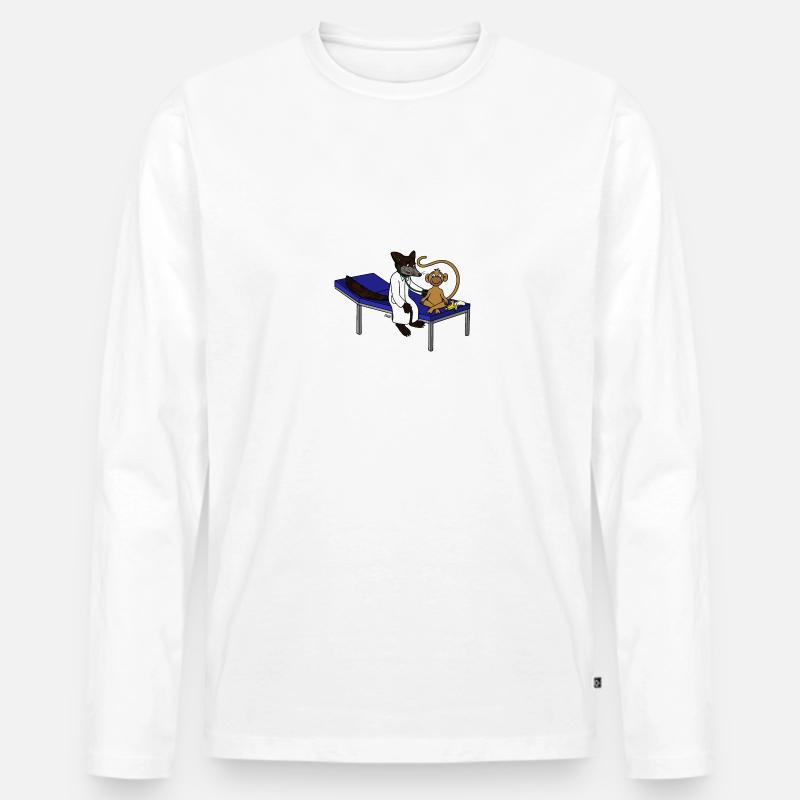 Kojo und Dr. Schwarzfuchs - Männer Premium Bio Langarmshirt - Weiß