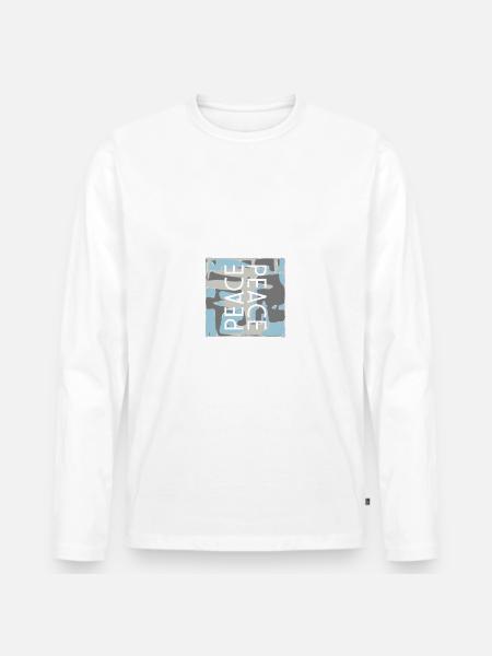 PEACE camouflage Design - Men's Premium Organic Long Sleeve Shirt - white