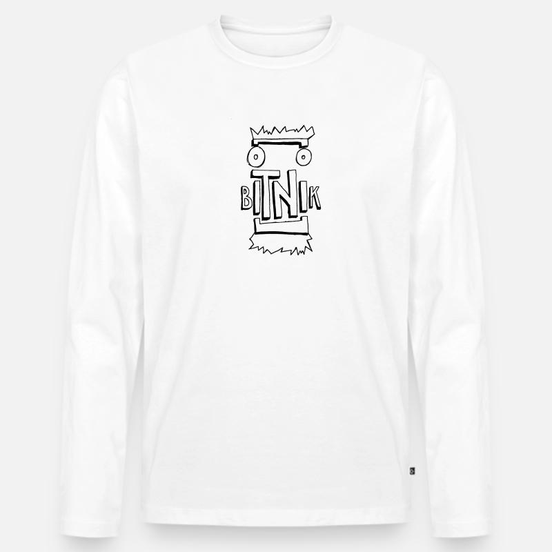 BITNIK3 - Männer Premium Bio Langarmshirt - Weiß